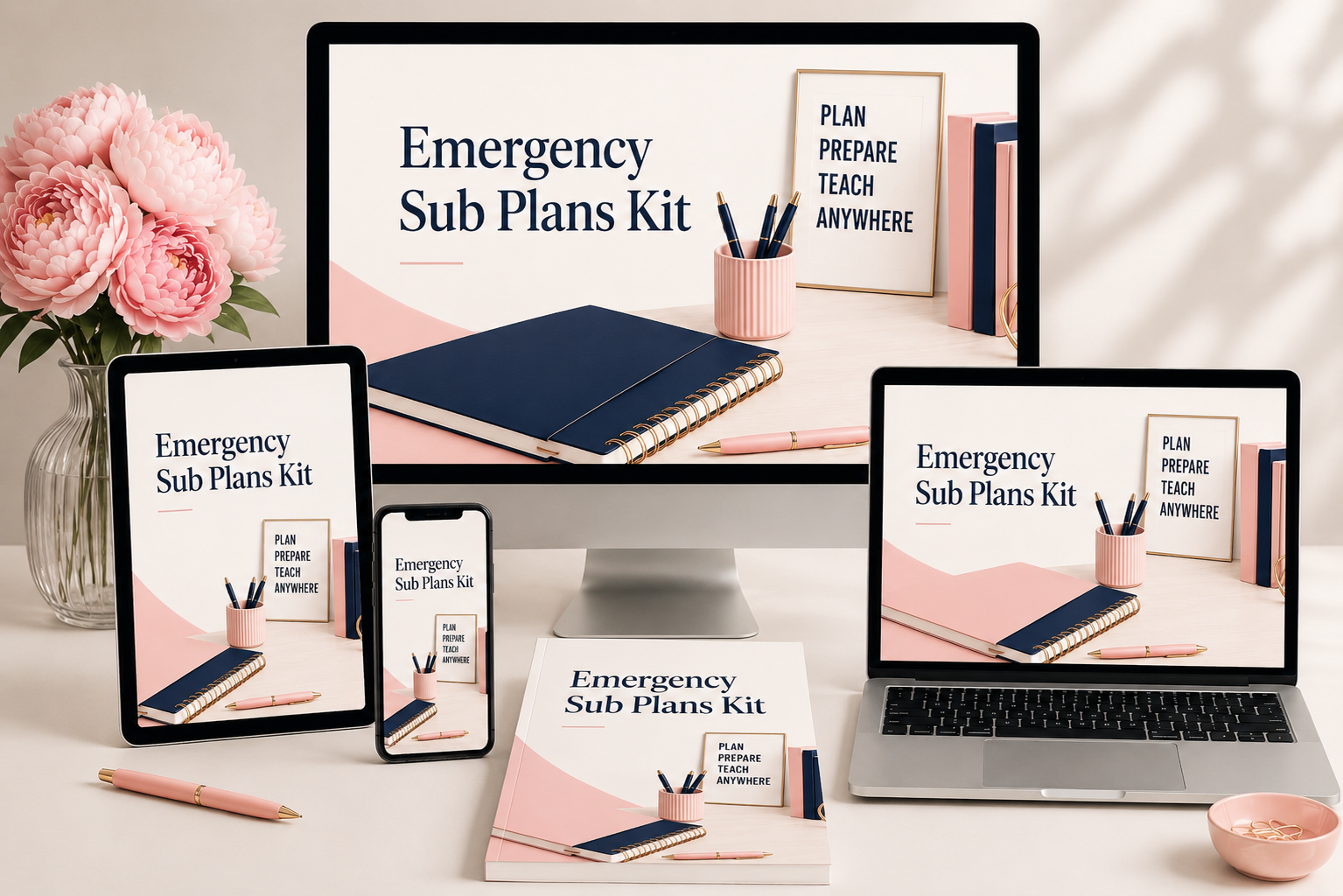 Emergency Sub Plans Kit 6-8 — multi-device mockup