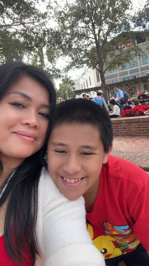 Melba with her son
