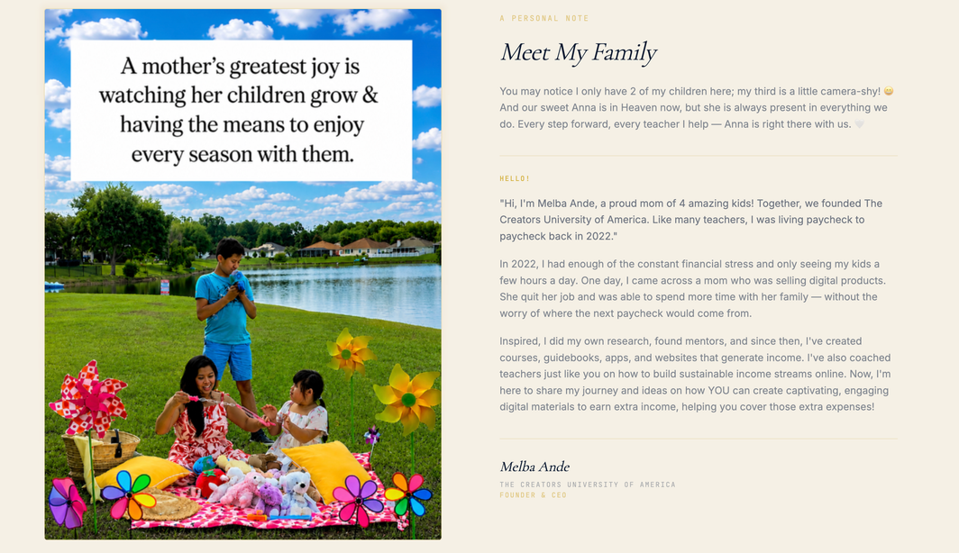 Melba and her family