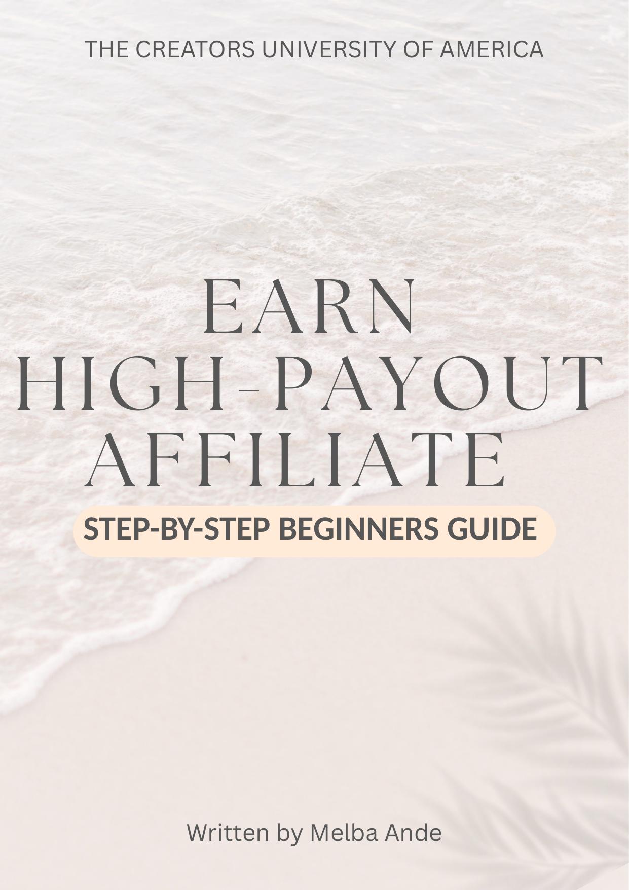 Earn High-Payout Affiliate Marketing cover